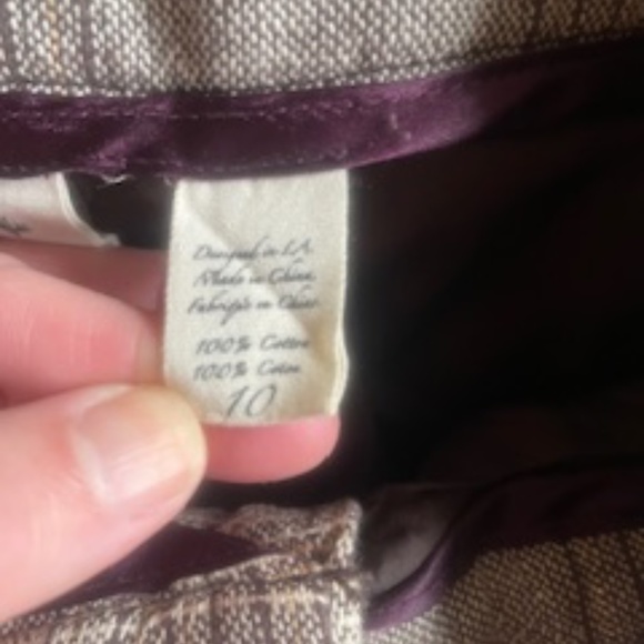 dbla brown printed dress pant size 10 - Picture 4 of 5